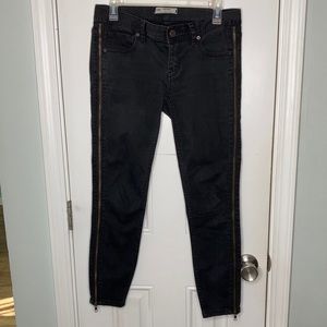 Free people black zip side skinny jeans